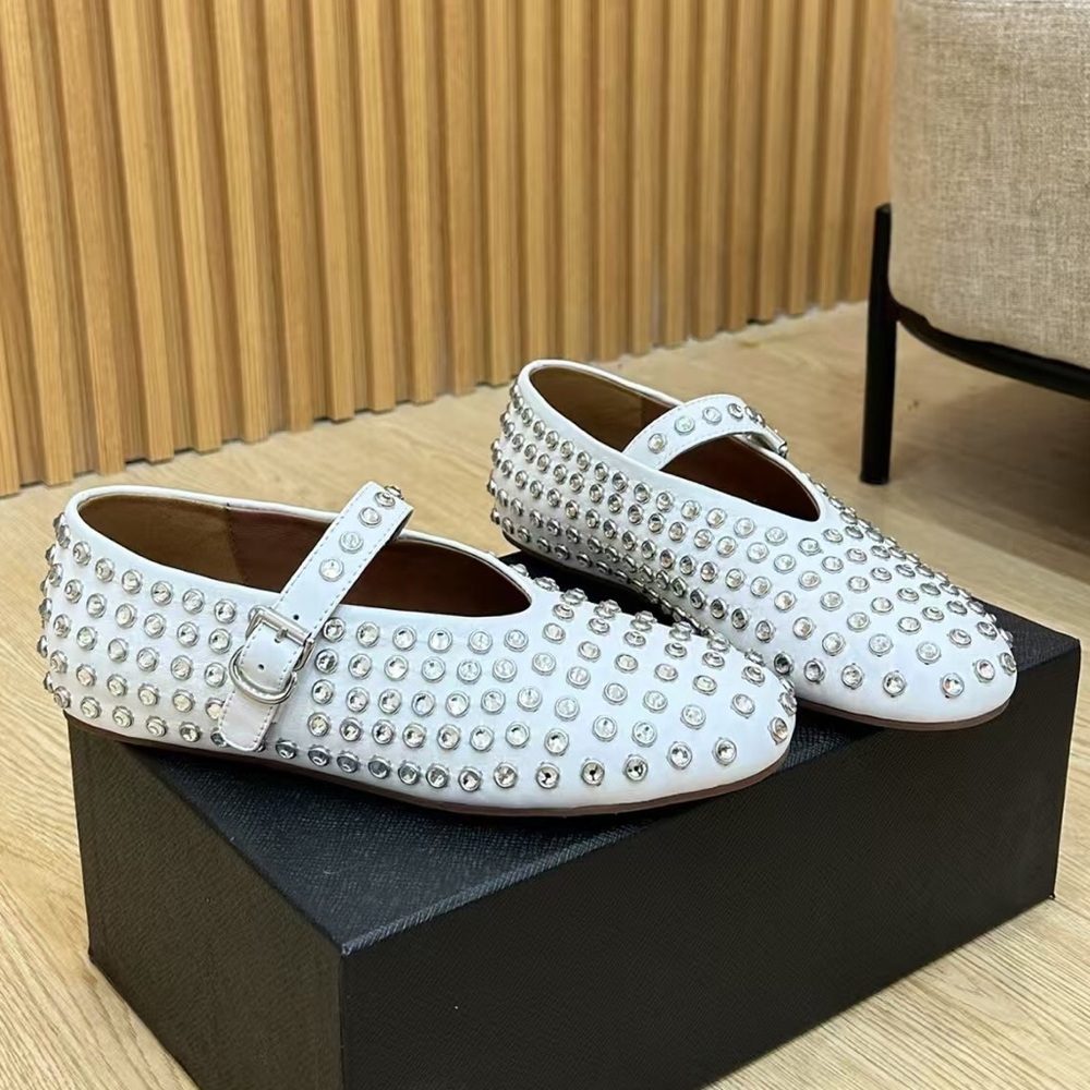 Alaia White Studded Flats - Picture 5 of 7